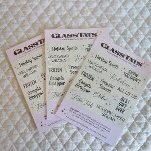 GLASSTATS – A modern take on the wine charm – lot of 3 packages (#3)